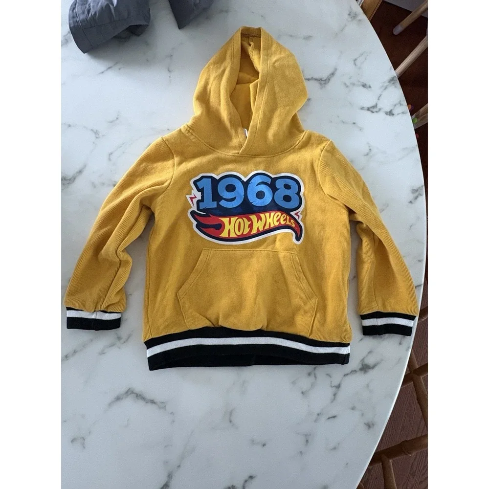 Yellow Hot Wheels Hoodie Sweatshirt Kids 3-4yrs